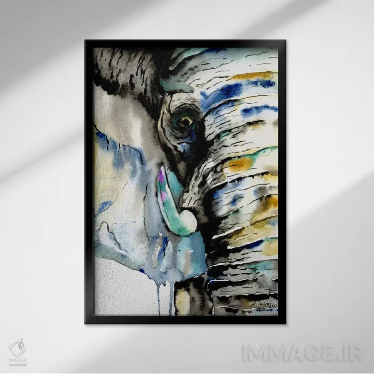 تابلو دکوراتیو فیل اثر لیزا وایت هاوس - نمای قابدار مشکی