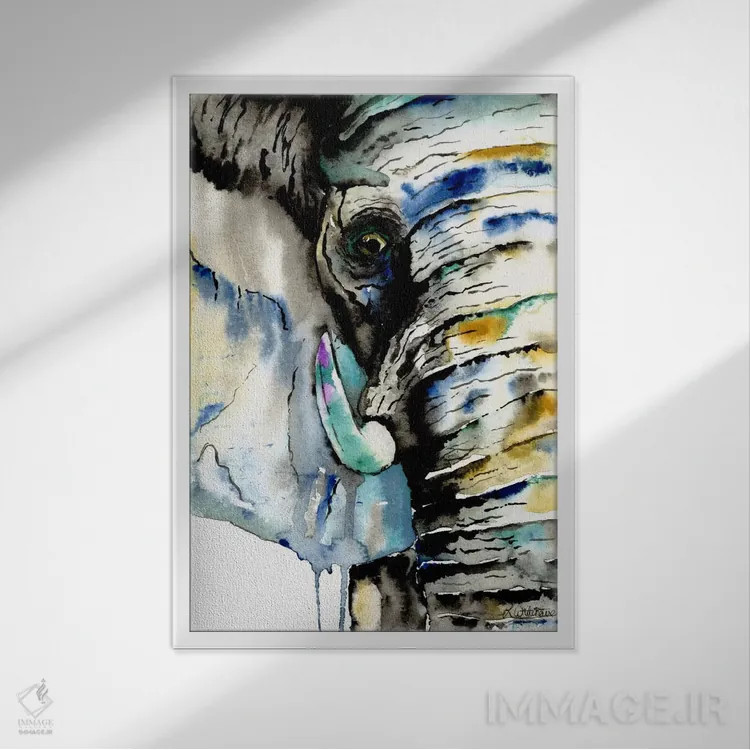 تابلو دکوراتیو فیل اثر لیزا وایت هاوس - نمای قابدار سفید