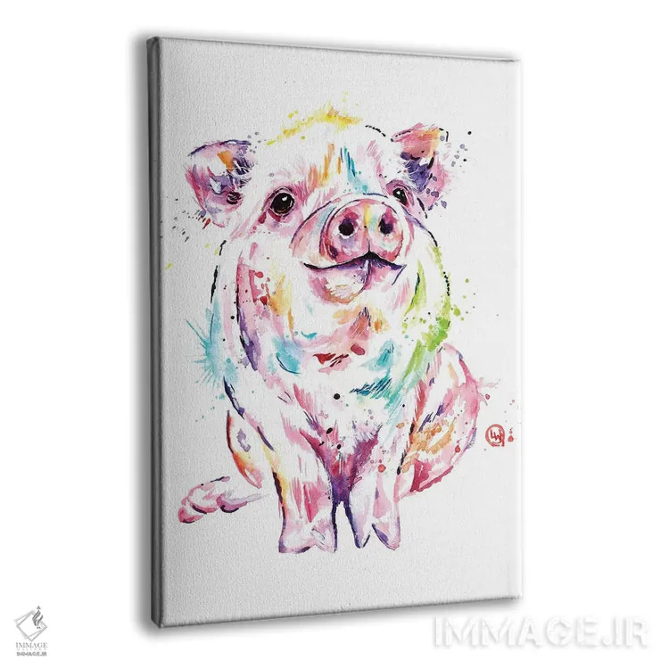 تابلو مدرن خوک کوچولو اثر لیزا وایت هاوس - نمای پرسپکتیو محصول