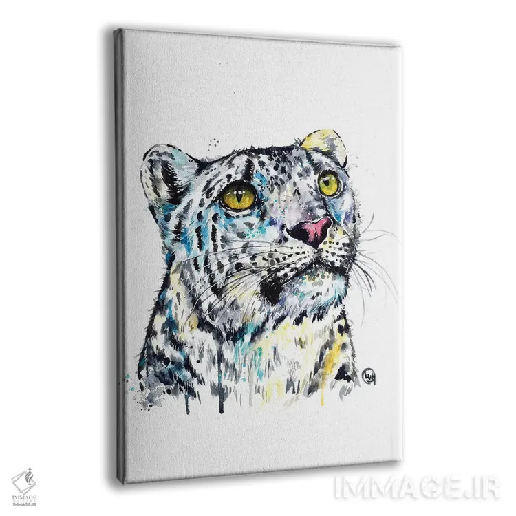 تابلو مدرن پلنگ برفی اثر لیزا وایت هاوس - نمای پرسپکتیو محصول