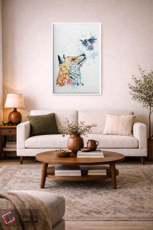 تابلو مدرن روباه و چیکادی اثر لیزا وایت هاوس - D4W