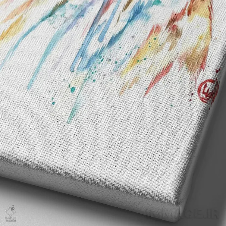 تابلو مدرن پرتره خرس قطبی اثر لیزا وایت هاوس - نمای نزدیک بافت بوم