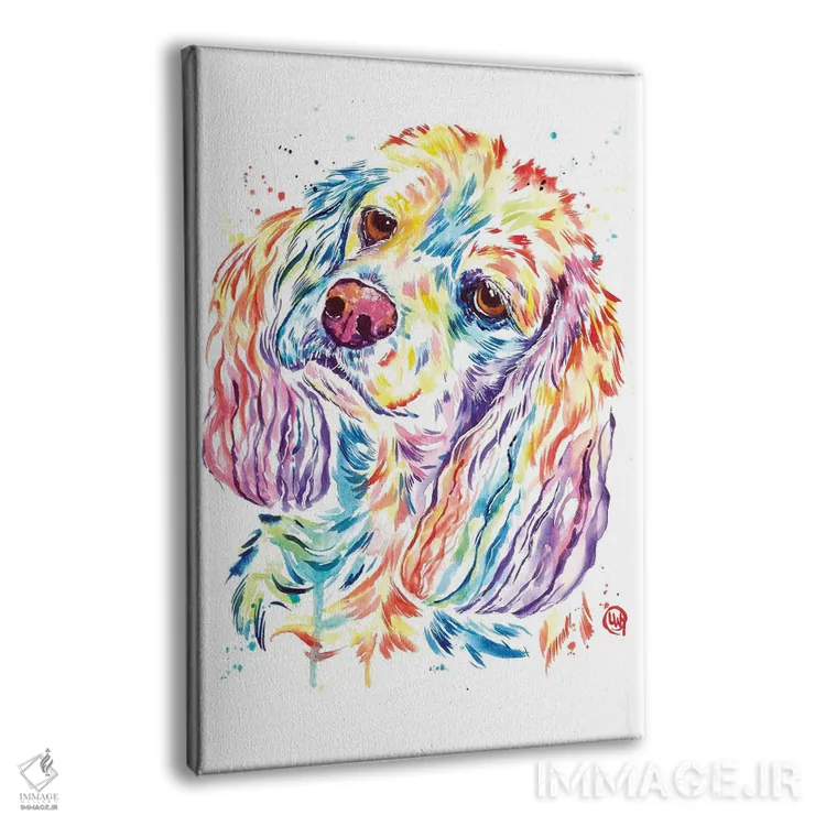 تابلو دکوراتیو کاکر کنجکاو اثر لیزا وایت هاوس - نمای پرسپکتیو محصول