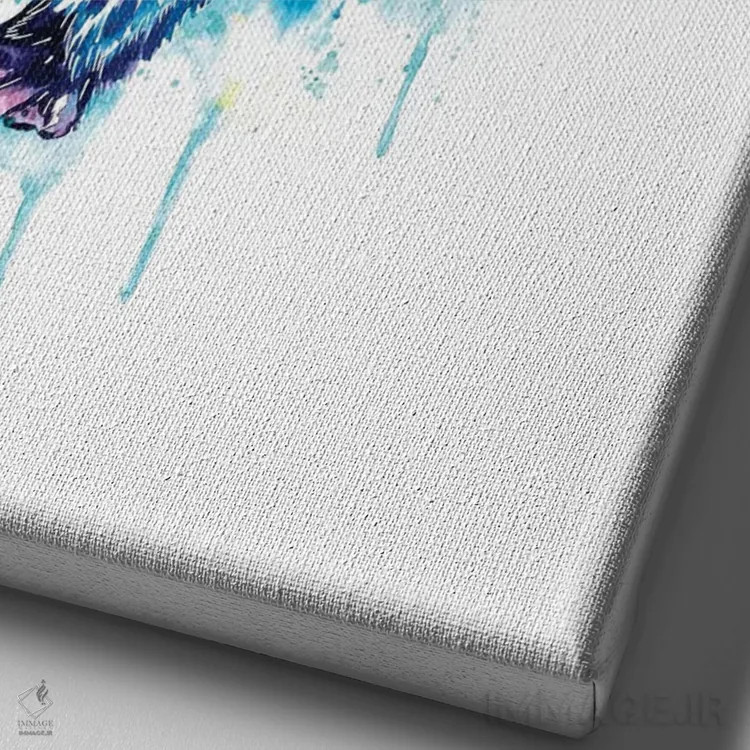 تابلو دکوراتیو سمور بامزه اثر لیزا وایت هاوس - نمای نزدیک بافت بوم