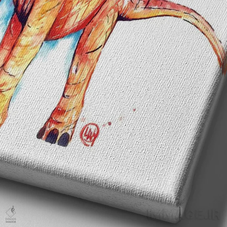 تابلو دکوراتیو گردن دراز اثر لیزا وایت هاوس - نمای نزدیک بافت بوم