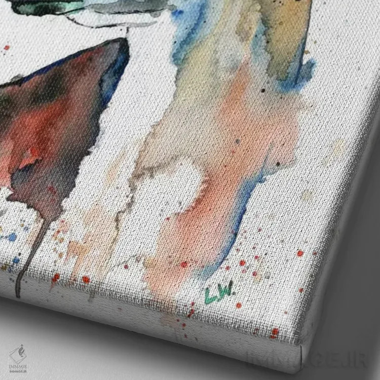 تابلو دکوراتیو گوزن یل اثر لیزا وایت هاوس - نمای نزدیک بافت بوم