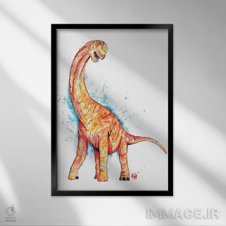 تابلو دکوراتیو گردن دراز اثر لیزا وایت هاوس - نمای قابدار مشکی