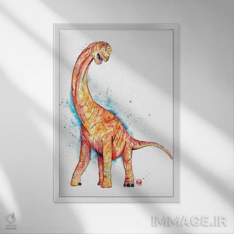 تابلو دکوراتیو گردن دراز اثر لیزا وایت هاوس - نمای قابدار سفید