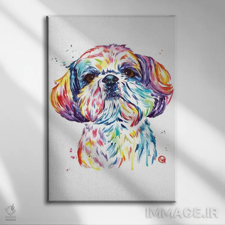 تابلو دکوراتیو کیکی شیتزو اثر لیزا وایت هاوس - نمای روبهرو روی دیوار