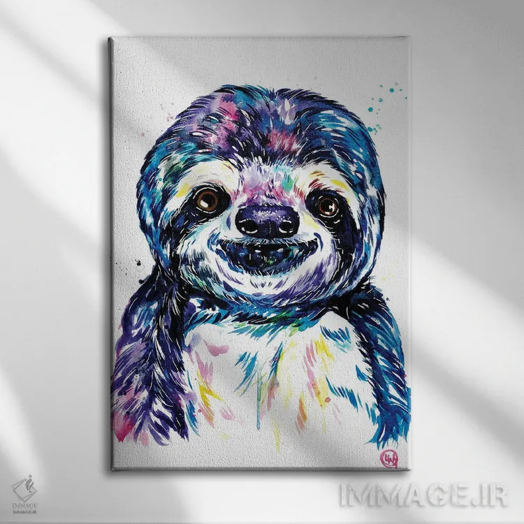 تابلو دکوراتیو سوزی تنبل اثر لیزا وایت هاوس - نمای روبهرو روی دیوار