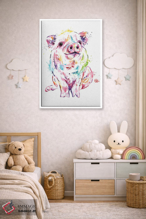 تابلو مدرن خوک کوچولو اثر لیزا وایت هاوس - D3W