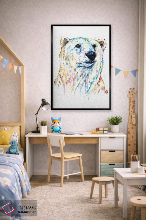تابلو مدرن پرتره خرس قطبی اثر لیزا وایت هاوس - D2B