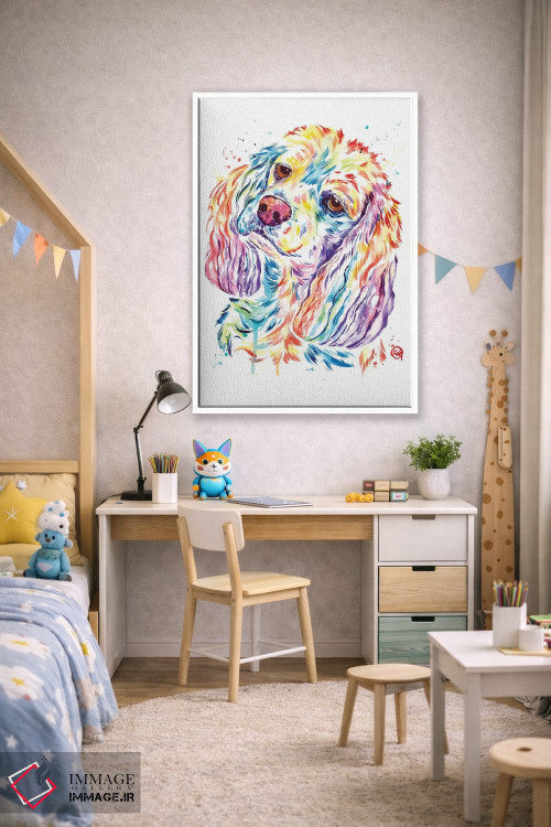 تابلو دکوراتیو کاکر کنجکاو اثر لیزا وایت هاوس - D1W