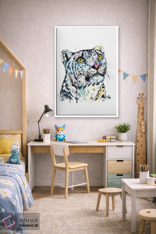 تابلو مدرن پلنگ برفی اثر لیزا وایت هاوس - D1W