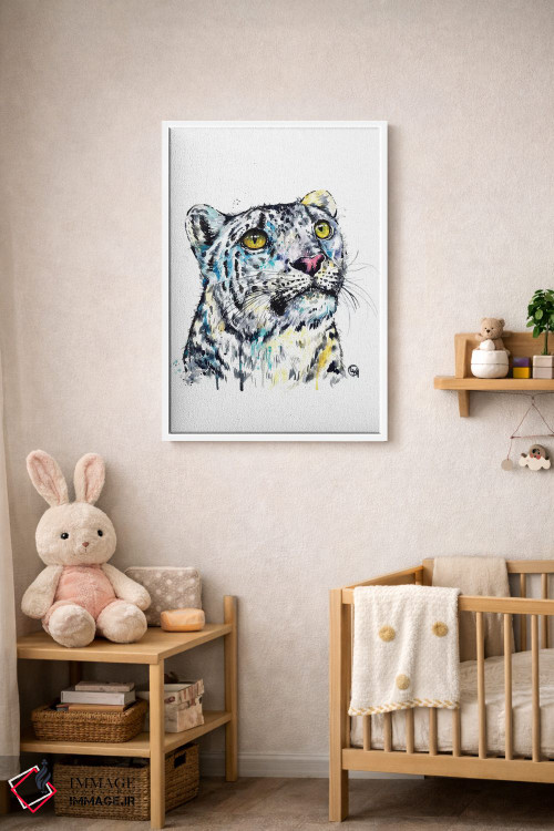 تابلو مدرن پلنگ برفی اثر لیزا وایت هاوس - D2W