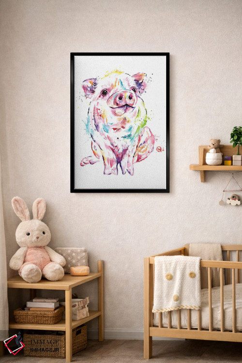 تابلو مدرن خوک کوچولو اثر لیزا وایت هاوس - D4B
