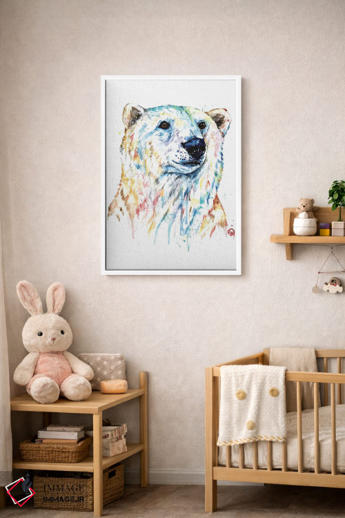 تابلو مدرن پرتره خرس قطبی اثر لیزا وایت هاوس - D3W