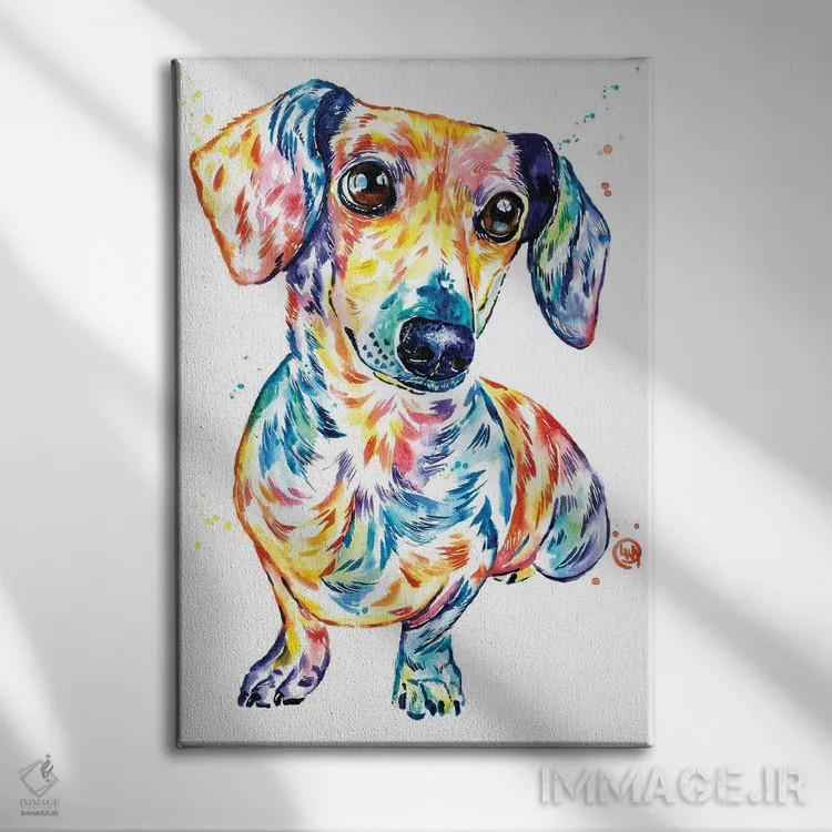 تابلو دکوراتیو داشهوند اثر لیزا وایت هاوس - نمای روبهرو روی دیوار