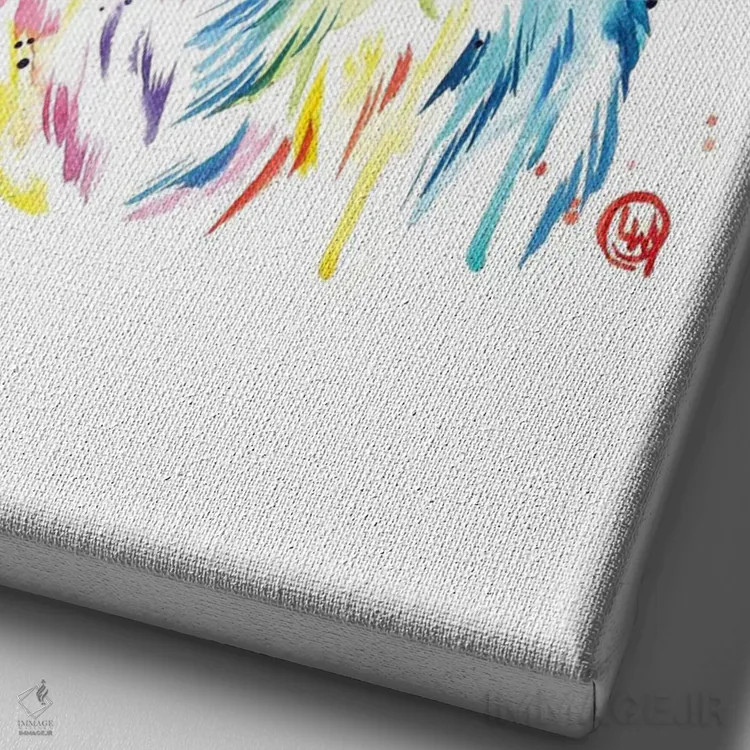 تابلو دکوراتیو کیکی شیتزو اثر لیزا وایت هاوس - نمای نزدیک بافت بوم