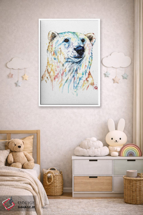 تابلو مدرن پرتره خرس قطبی اثر لیزا وایت هاوس - D4W