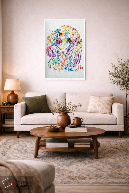 تابلو دکوراتیو کاکر کنجکاو اثر لیزا وایت هاوس - D4W