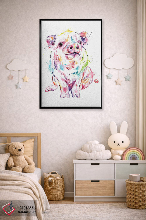 تابلو مدرن خوک کوچولو اثر لیزا وایت هاوس - D6B