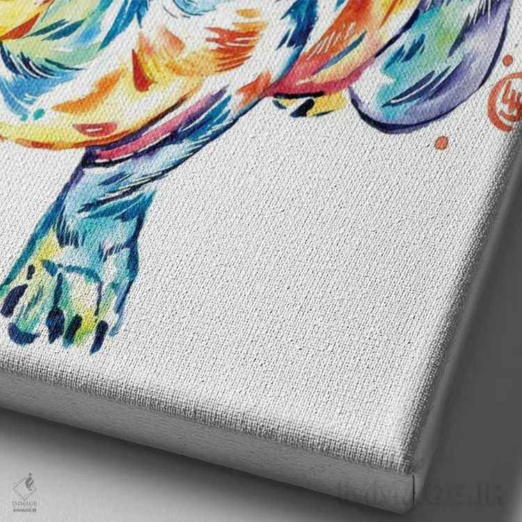 تابلو دکوراتیو داشهوند اثر لیزا وایت هاوس - نمای نزدیک بافت بوم