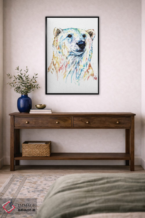 تابلو مدرن پرتره خرس قطبی اثر لیزا وایت هاوس - D5B