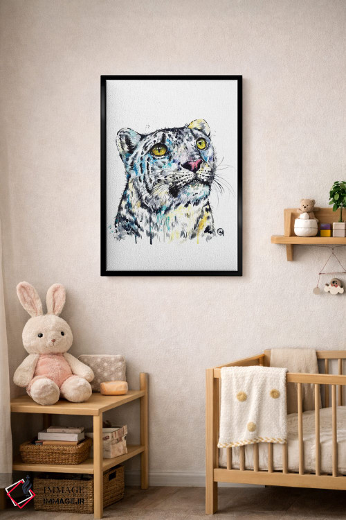 تابلو مدرن پلنگ برفی اثر لیزا وایت هاوس - D4B