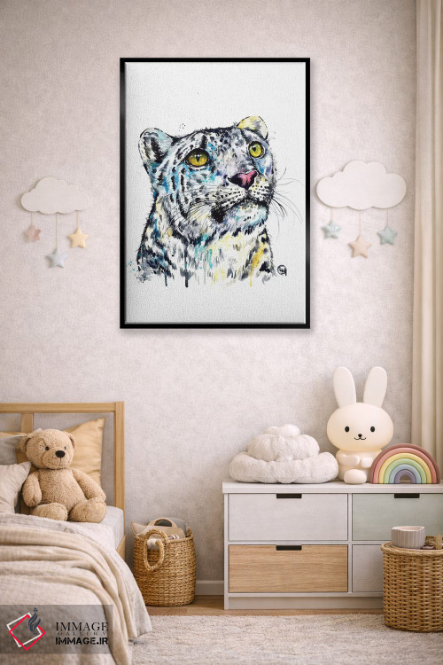تابلو مدرن پلنگ برفی اثر لیزا وایت هاوس - D6B