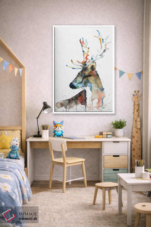 تابلو دکوراتیو گوزن یل اثر لیزا وایت هاوس - D1W