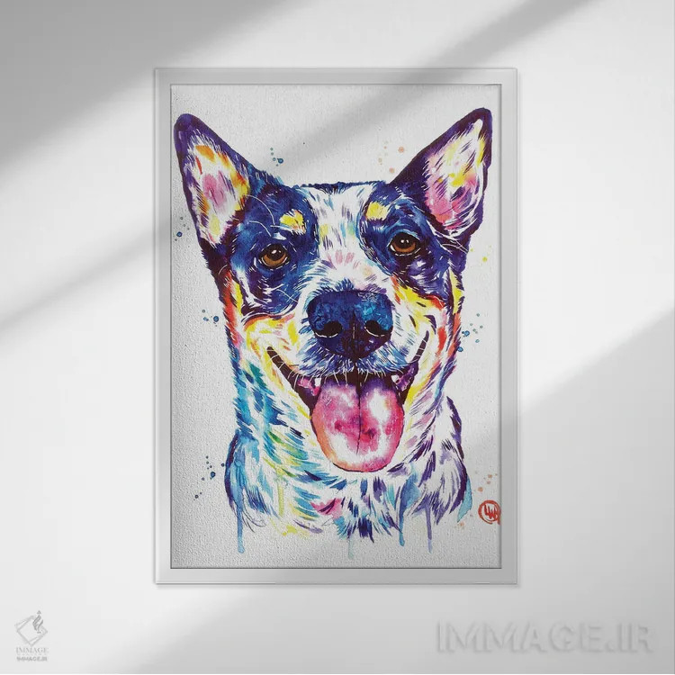 تابلو دکوراتیو بلو هیلر اثر لیزا وایت هاوس - نمای قابدار سفید