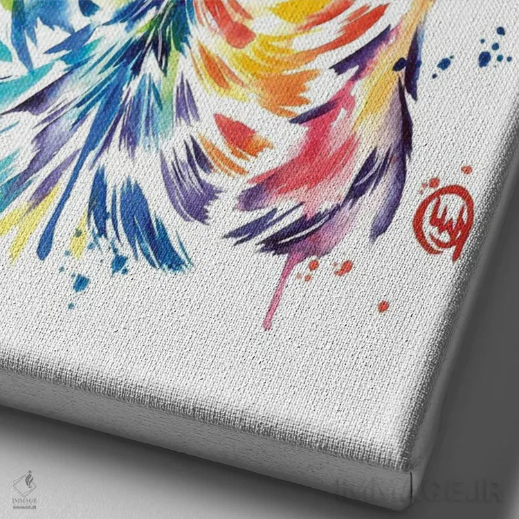 تابلو دکوراتیو لابرادور شاد اثر لیزا وایت هاوس - نمای نزدیک بافت بوم