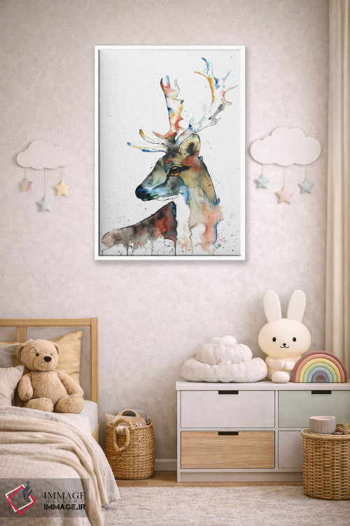 تابلو دکوراتیو گوزن یل اثر لیزا وایت هاوس - D3W