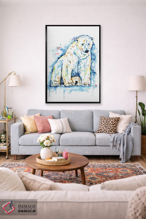تابلو دکوراتیو خرس قطبی اثر لیزا وایت هاوس - D1B