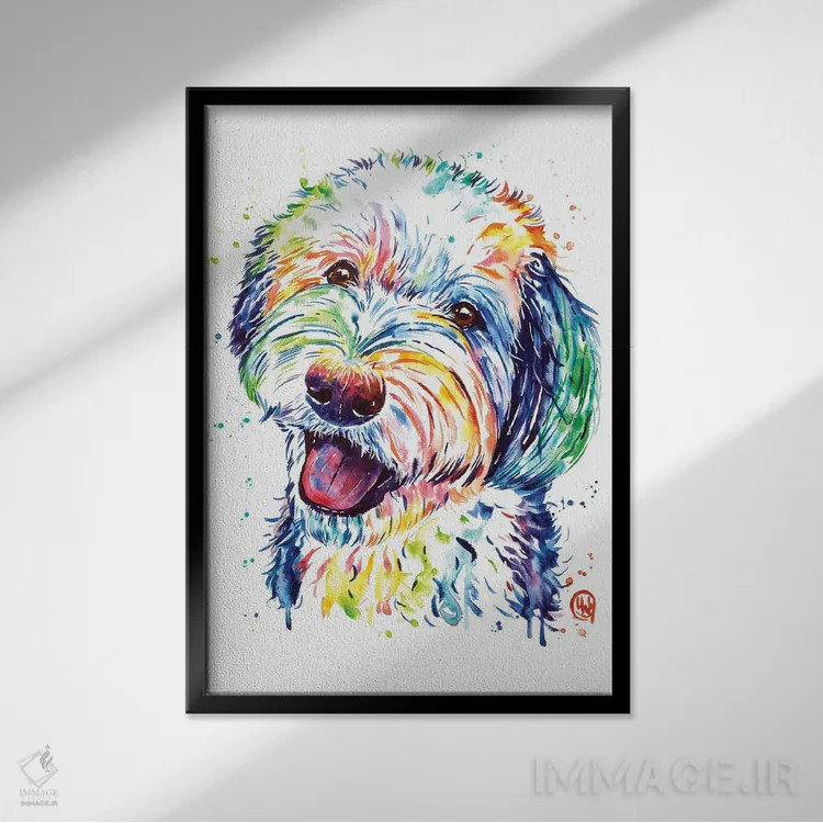 تابلو دکوراتیو شیپادودل اثر لیزا وایت هاوس - نمای قابدار مشکی