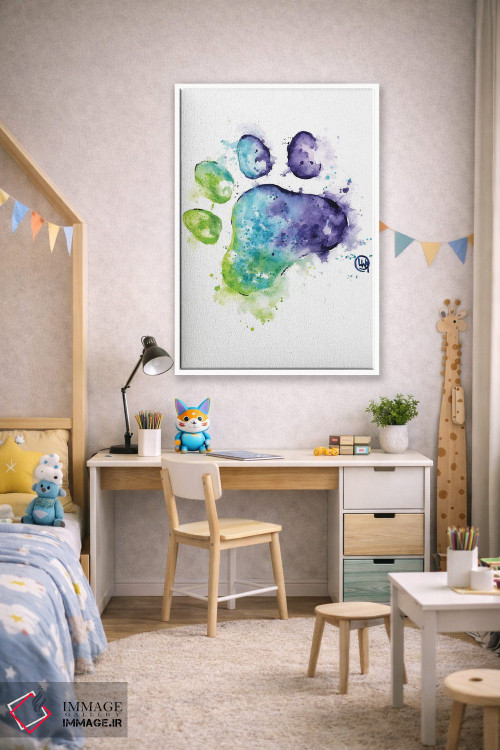 تابلو دکوراتیو پنجه بنفش اثر لیزا وایت هاوس - D1W