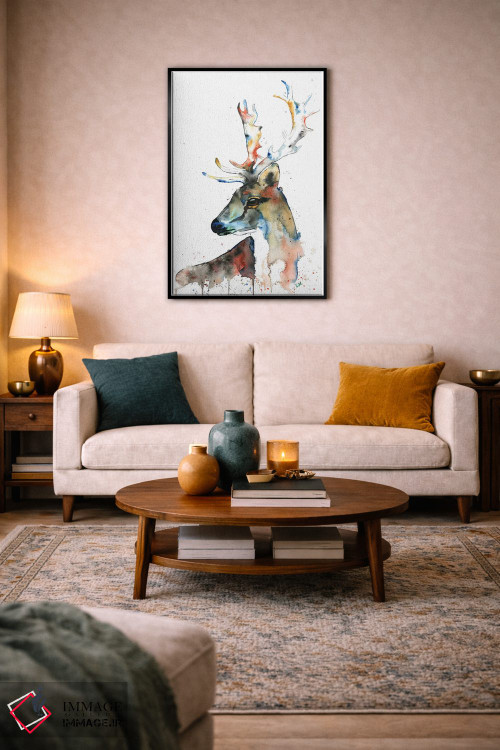 تابلو دکوراتیو گوزن یل اثر لیزا وایت هاوس - D5B