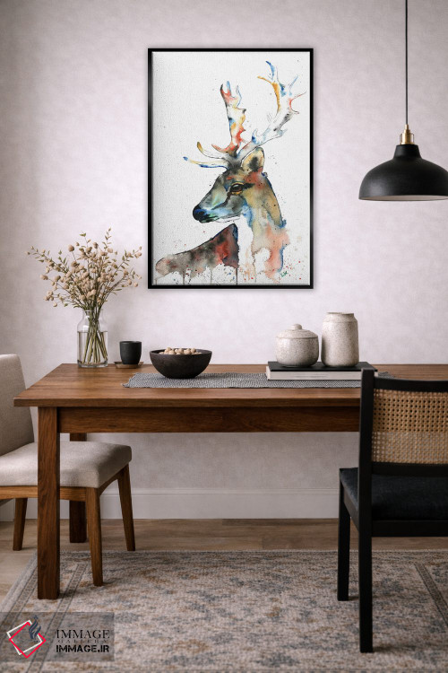 تابلو دکوراتیو گوزن یل اثر لیزا وایت هاوس - D4B