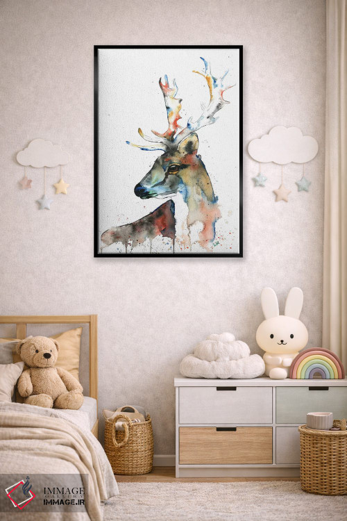 تابلو دکوراتیو گوزن یل اثر لیزا وایت هاوس - D6B