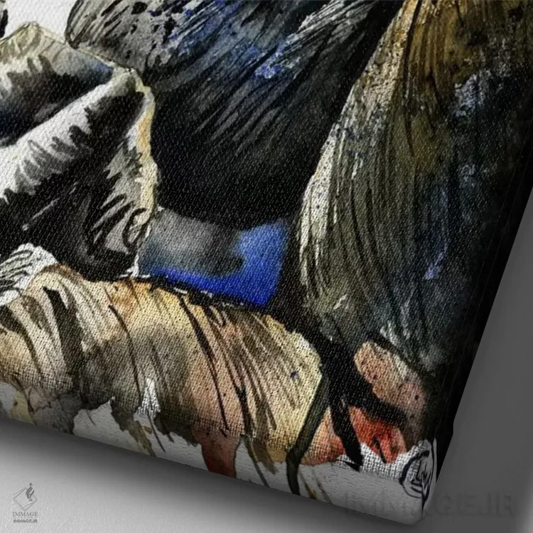 تابلو دکوراتیو غول مهربان اثر لیزا وایت هاوس - نمای نزدیک بافت بوم