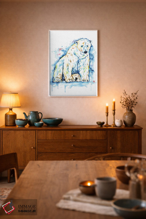 تابلو دکوراتیو خرس قطبی اثر لیزا وایت هاوس - D5W