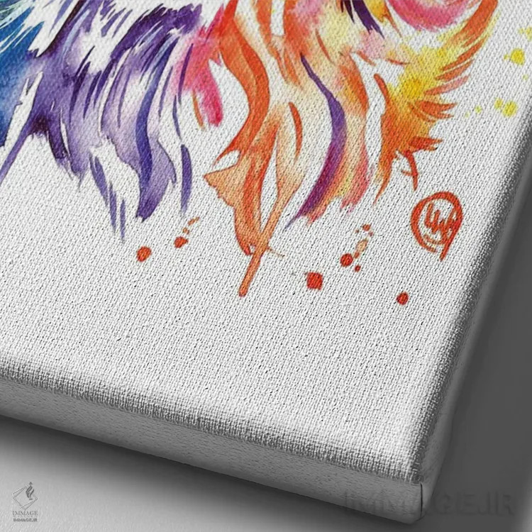 تابلو دکوراتیو توپ را پرت کن، نگیرش اثر لیزا وایت هاوس - نمای نزدیک بافت بوم