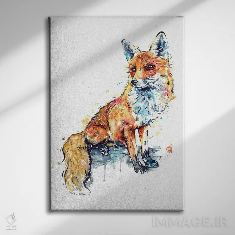 تابلو دکوراتیو روباه اثر لیزا وایت هاوس - نمای روبهرو روی دیوار