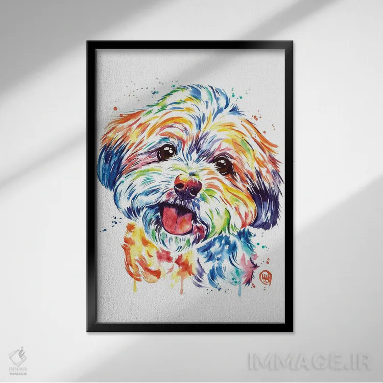 تابلو دکوراتیو شورکی اثر لیزا وایت هاوس - نمای قابدار مشکی