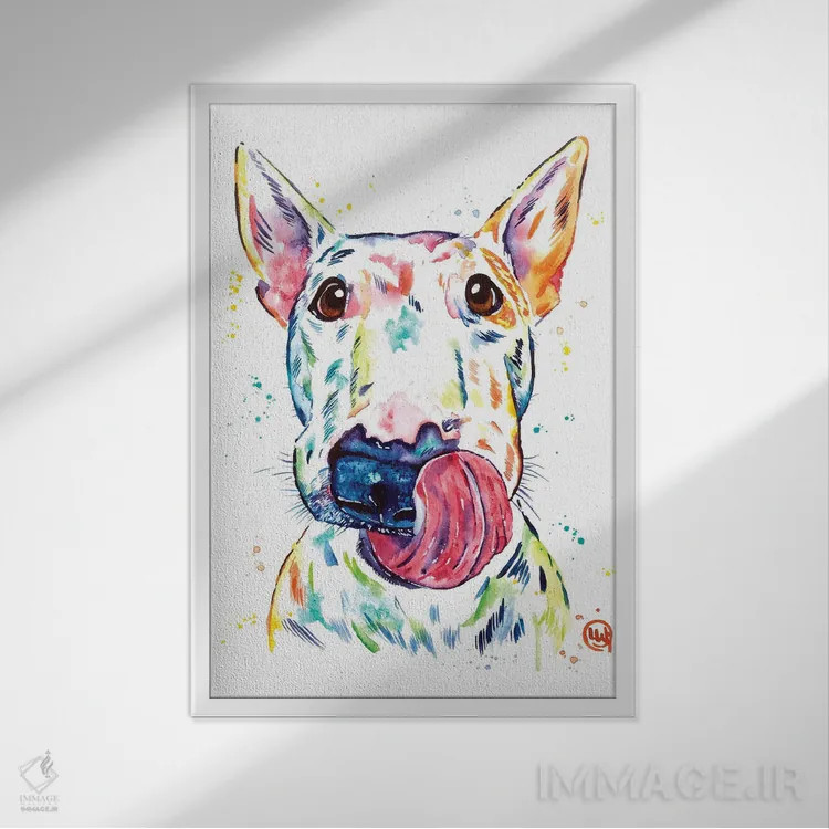 تابلو دکوراتیو بول تریر اثر لیزا وایت هاوس - نمای قابدار سفید