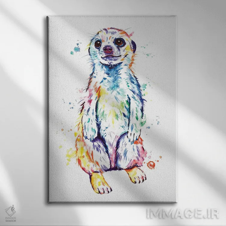 تابلو دکوراتیو میرکات اثر لیزا وایت هاوس - نمای روبهرو روی دیوار