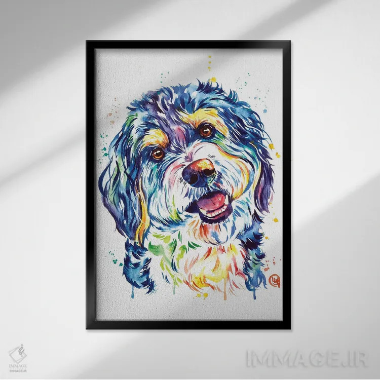 تابلو دکوراتیو برنیدودل اثر لیزا وایت هاوس - نمای قابدار مشکی