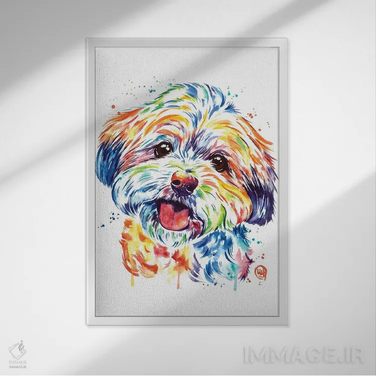 تابلو دکوراتیو شورکی اثر لیزا وایت هاوس - نمای قابدار سفید