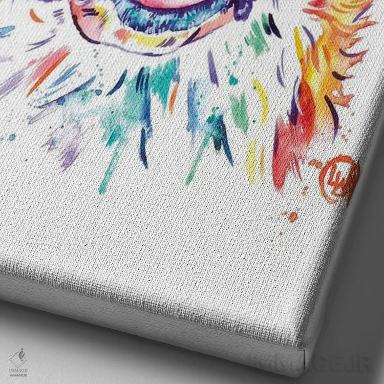 تابلو دکوراتیو سنت برنارد اثر لیزا وایت هاوس - نمای نزدیک بافت بوم